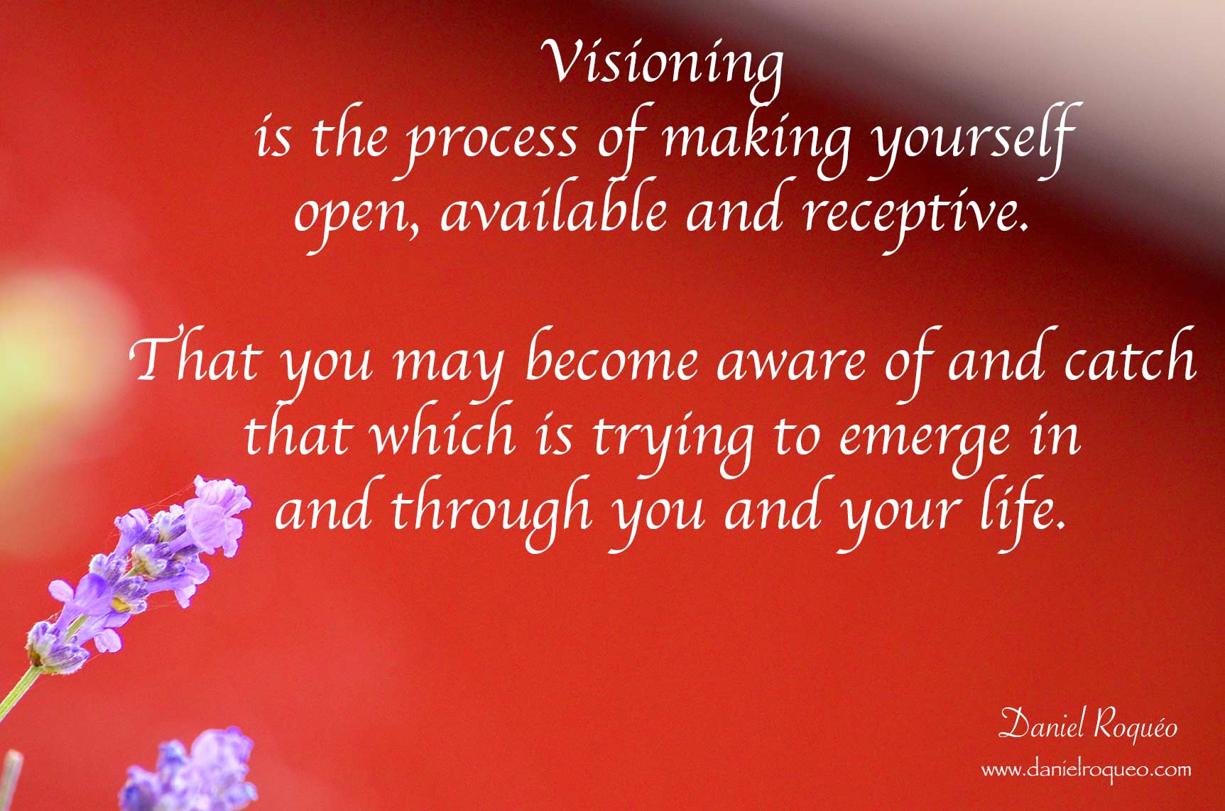 Visioning is the process of catching that which seeks to emerge